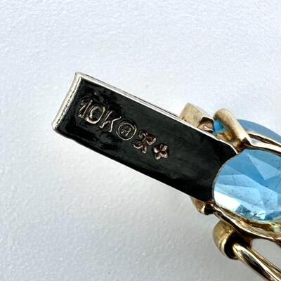 10K YG ~ 7â€ Blue Topaz Bracelet