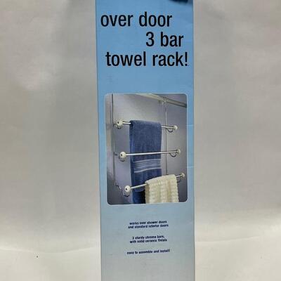 Over the Door Three Bar Towel Rack in Original Box