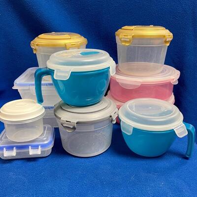Assorted Plastic Food Containers with Lids