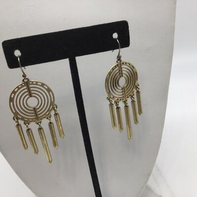 Gold Tone Dangling Earrings