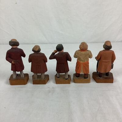 984  Five Jaschke Pretzl 1950 German Handmade Carvings Professor/Working Series