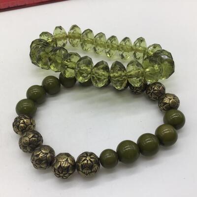 Pretty Green Stretch Bracelets