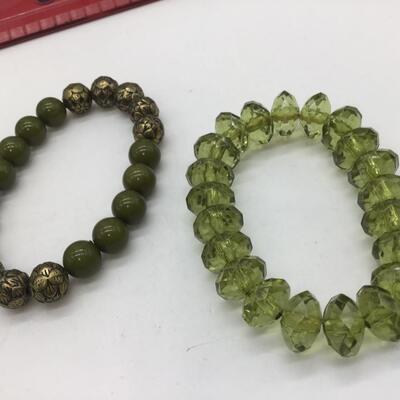 Pretty Green Stretch Bracelets