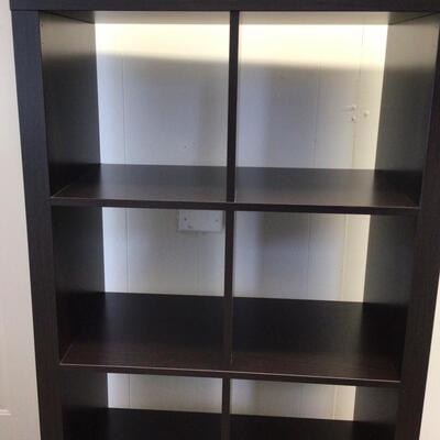 989 Eight Cubicle Pressed Wood Dark Brown Laminate Shelving Unit