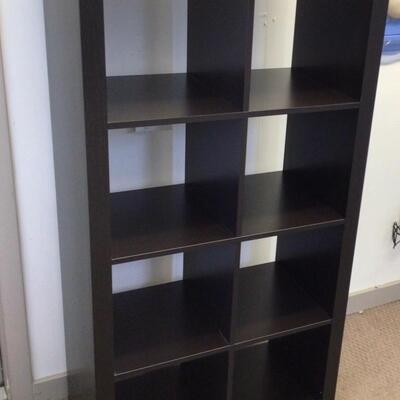 989 Eight Cubicle Pressed Wood Dark Brown Laminate Shelving Unit