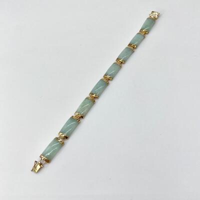 14K YG ~ 7” Jade Bracelet