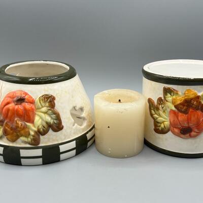 Fall Autumn Seasonal Ceramic Candle Lamp