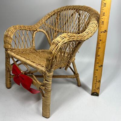 Doll Size Wicker Rattan Arm Chair