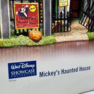 Disney Dept 56 Snow Village Mickey’s Haunted House Figurine Display