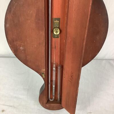 990 19th Century Antique Mahogany Cased Wheel Barometer & Thermometer by J. Schalfino