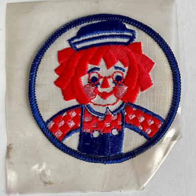 Vintage Raggedy Andy Ann Doll Embroidered Circle Patch