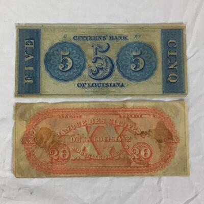 695 Antique New Orleans Citizens Bank Broken Bank Notes