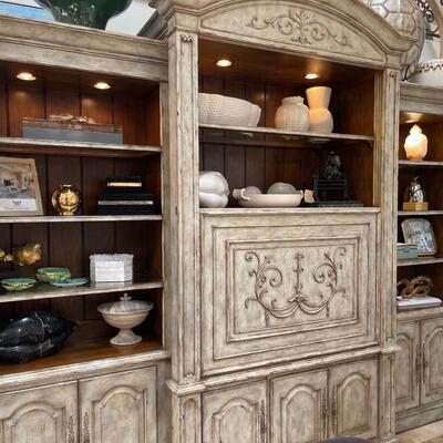 Maitland Smith Cream Painted Entertainment Center
