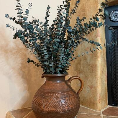 Handmade Pottery with Eucalyptus