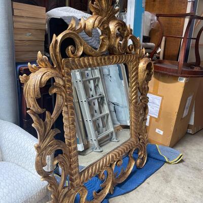 Large Gold Baroque Framed Mirror