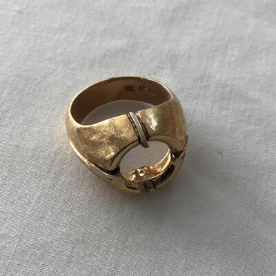 1003 14kt Yellow Gold Two Toned Belcher Round Stone Mounting
