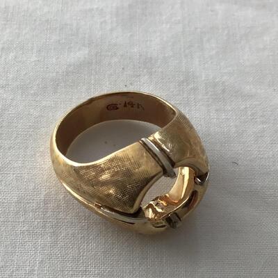 1003 14kt Yellow Gold Two Toned Belcher Round Stone Mounting