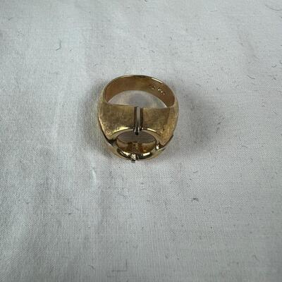 1003 14kt Yellow Gold Two Toned Belcher Round Stone Mounting