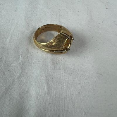 1003 14kt Yellow Gold Two Toned Belcher Round Stone Mounting