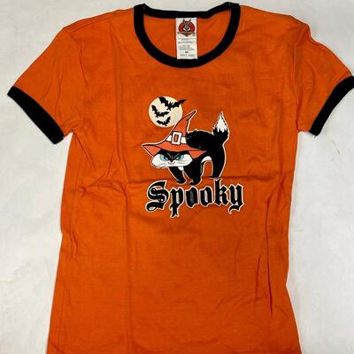 Looney Toons Halloween Orange & Black Spooky Tshirt