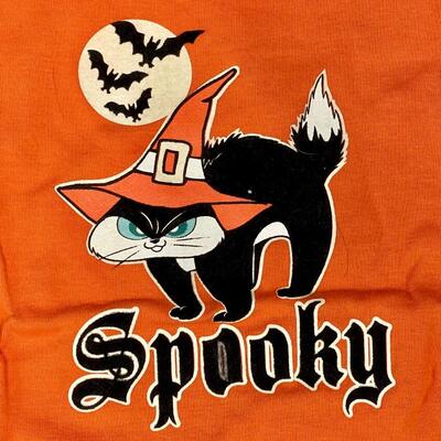 Looney Toons Halloween Orange & Black Spooky Tshirt