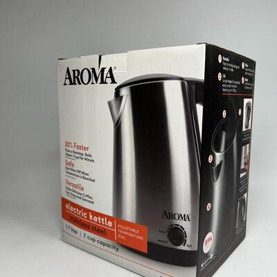 Aroma Stainless Steel Electric Kettle in Box