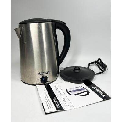 Aroma Stainless Steel Electric Kettle in Box
