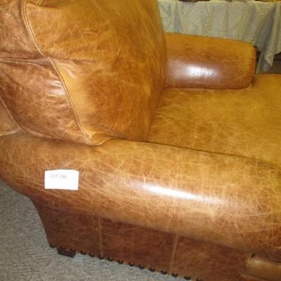 Leather Armchair & Ottoman