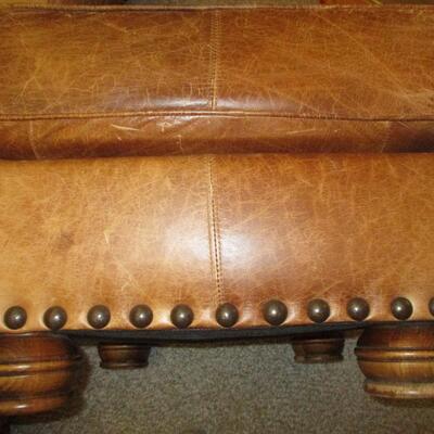 Leather Armchair & Ottoman