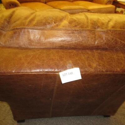 Leather Armchair & Ottoman