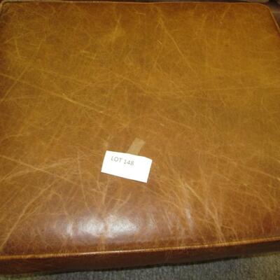 Leather Armchair & Ottoman