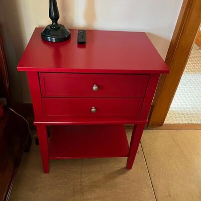 Pair of Red Bedside or End Tables