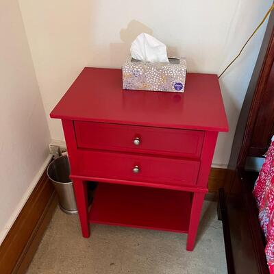 Pair of Red Bedside or End Tables