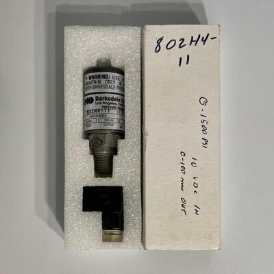 IMO Barksdale Controls 802H4-11 Pressure Transducer 10VDC In 100mV Out 0-1500 PSIG