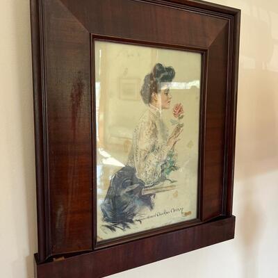 Howard Chandler Christy Gibson Girl Print in Antique Frame