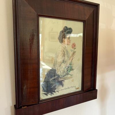 Howard Chandler Christy Gibson Girl Print in Antique Frame