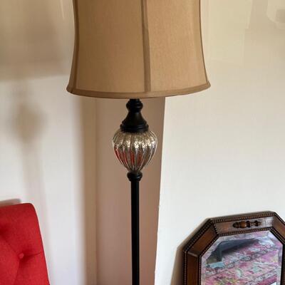 Floor Lamp with Faux Mercury Glass Accent with Shade