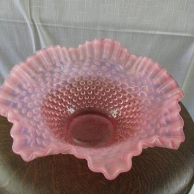 Cranberry Hobnail Candy Dish