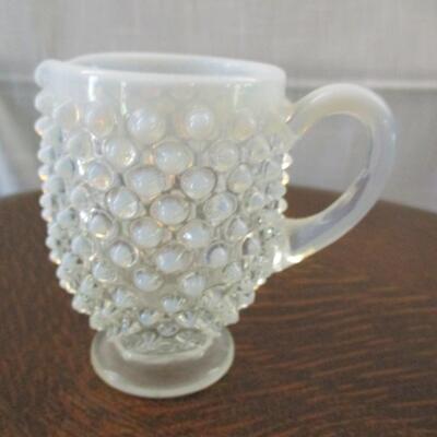 Fenton Hobnail French Opalescent Footed Creamer