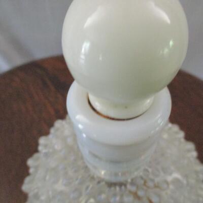 White Hobnail Opalescent Perfume Barber Bottle