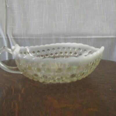 Fenton Hobnail Candy Dish With Handle
