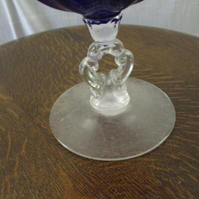 Cambridge Glass Cobalt Blue Keyhole Ivy Ball