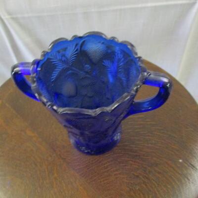 Cobalt Blue Double Handled Vase