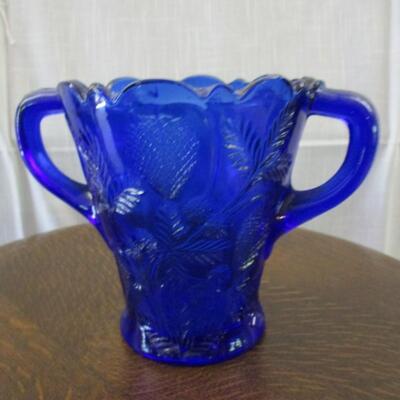 Cobalt Blue Double Handled Vase
