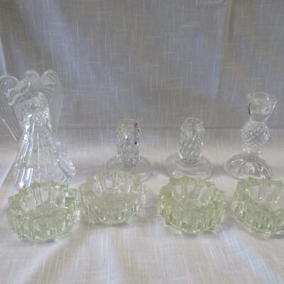 Clear Crystal Candle Holders