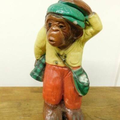 Vintage Plaster Monkey Golfer