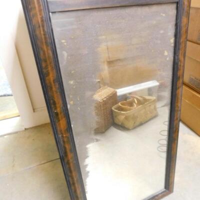 Antique Victorian Wall Mirror with Tortoise Shell Frame