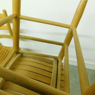 Pair of Shaker Wood Slat Seat Chairs Choice A