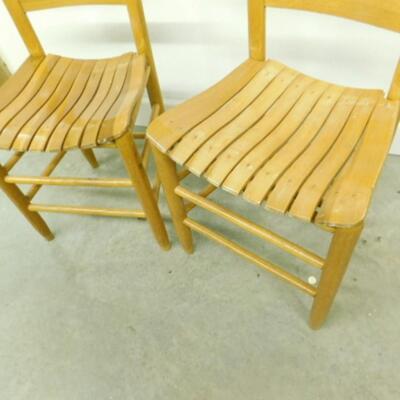 Pair of Shaker Wood Slat Seat Chairs Choice B