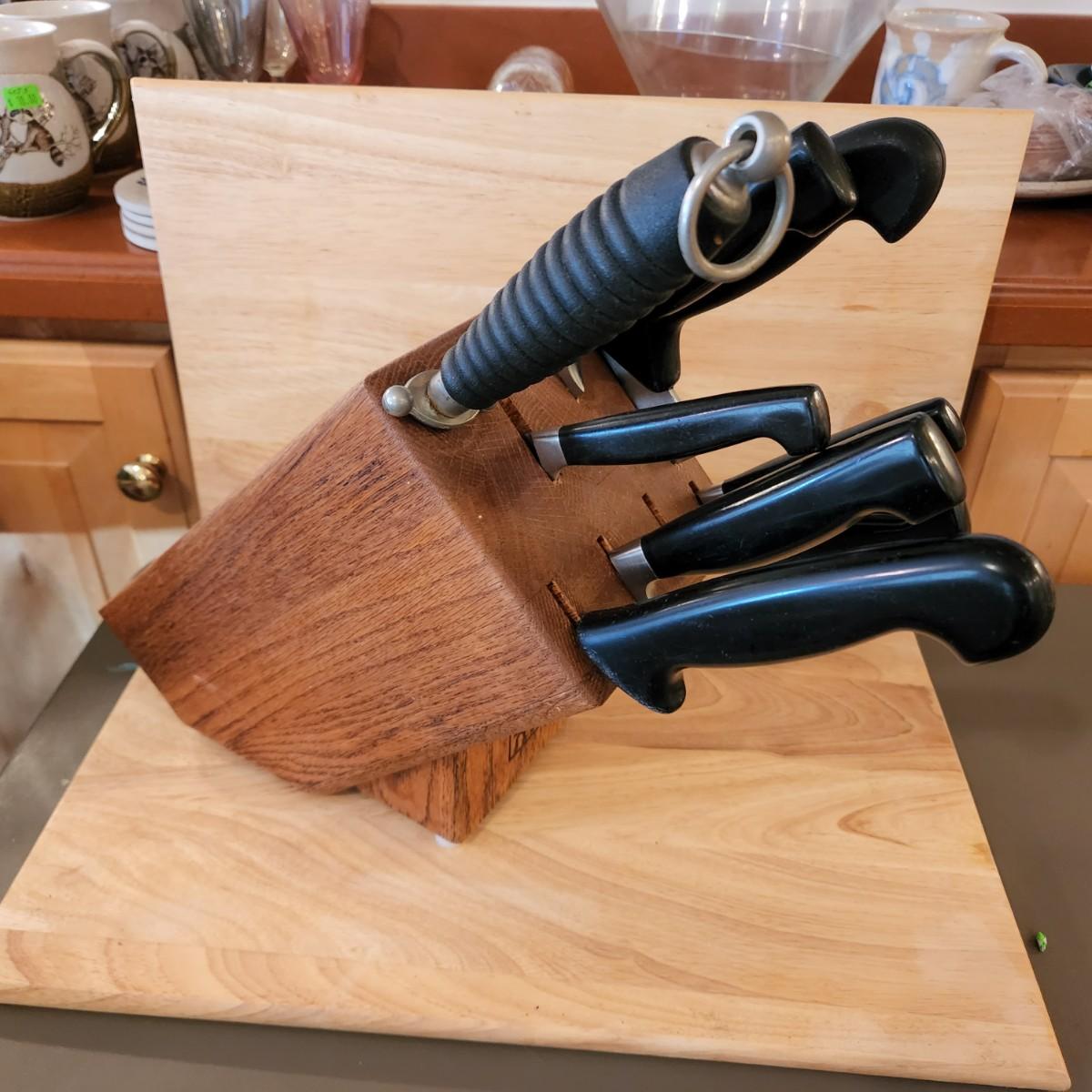 Zwilling J.A. Henckels Germany Knives, Steel, Cleaver with Block